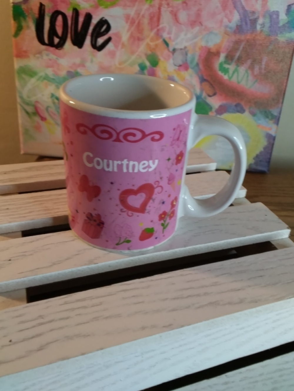 Personalized Pink 'Courtney' Ceramic Coffee Mug - Home Dining